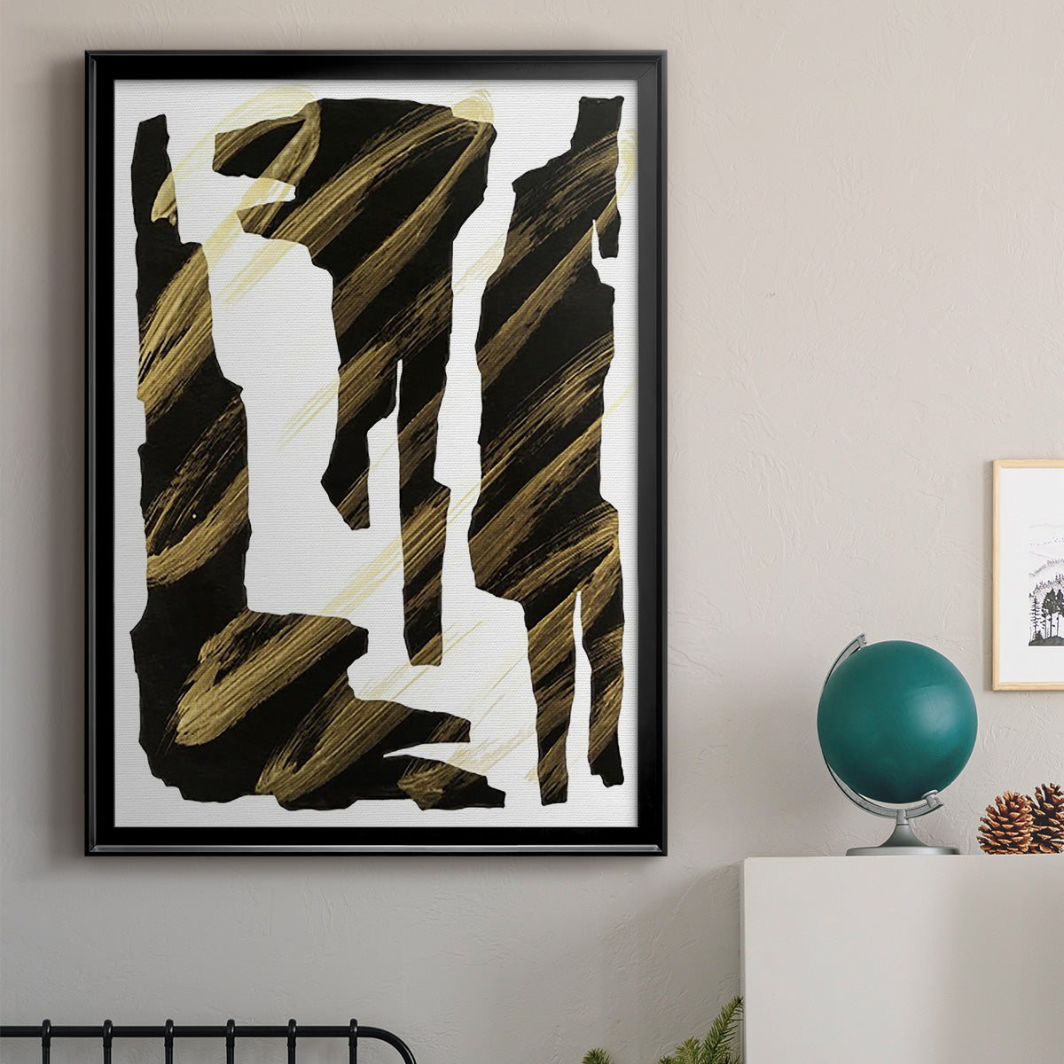 Onyx Obelisks III - Modern Framed Canvas Print