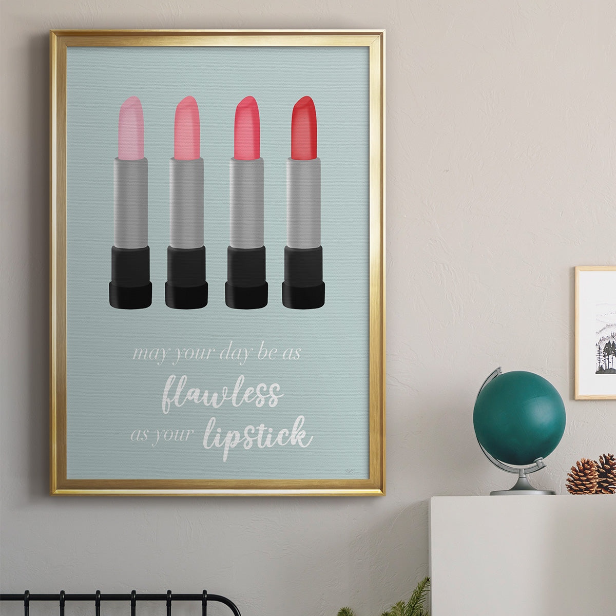 Flawless Lipstick - Modern Framed Canvas Print