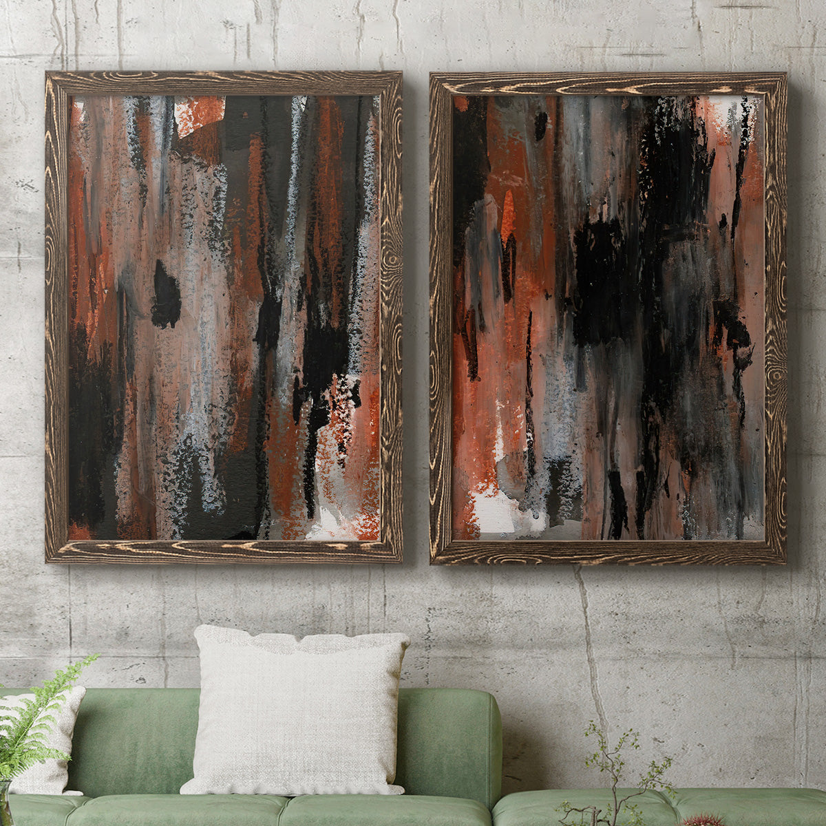 Loft Pastel VII - Premium Framed Canvas 2 Piece Set - Ready to Hang