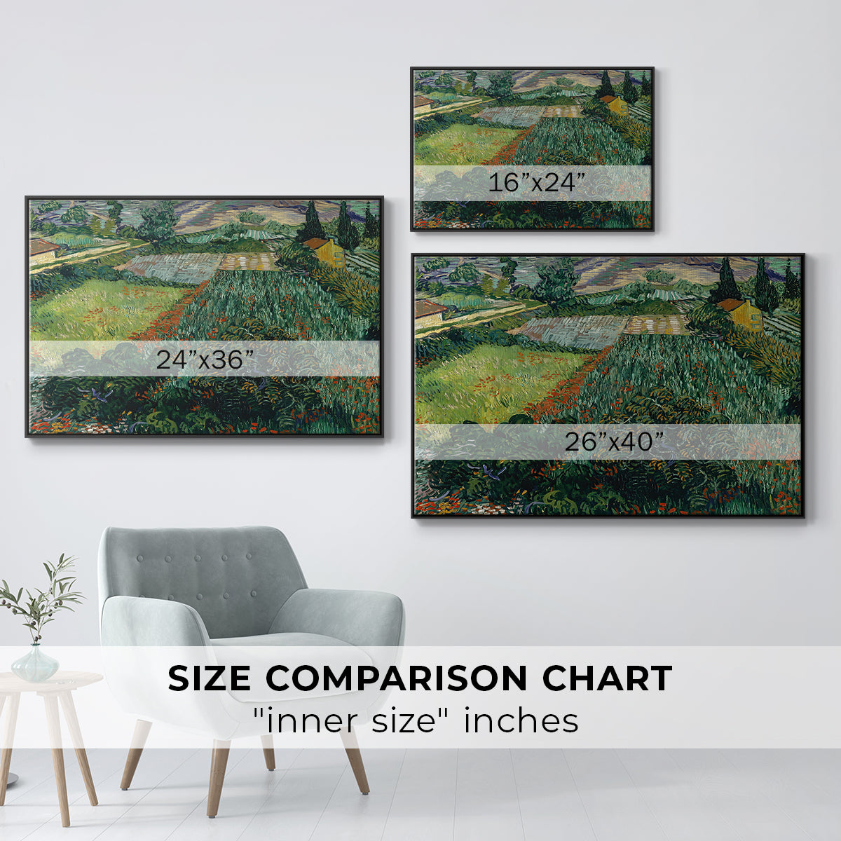 Field with Poppies, Saint-Rémy, 1889 - Floater Framed Canvas Print