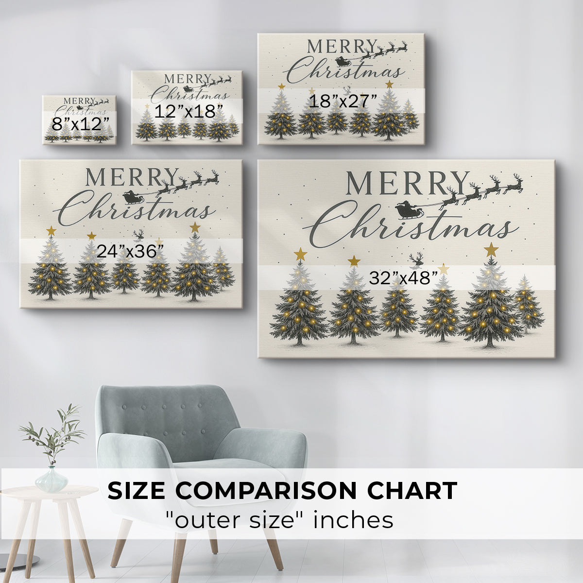 Frostlit Wreath of Pines - Canvas Art Print