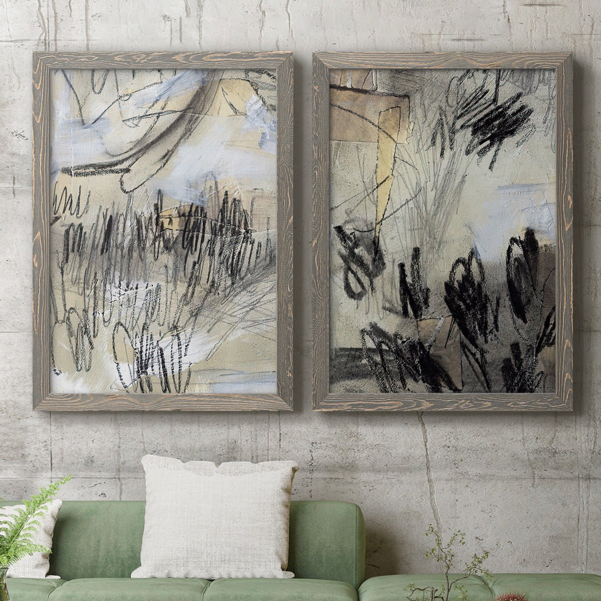 Masked Notes III - Premium Framed Canvas 2 Piece Set - Ready to Hang