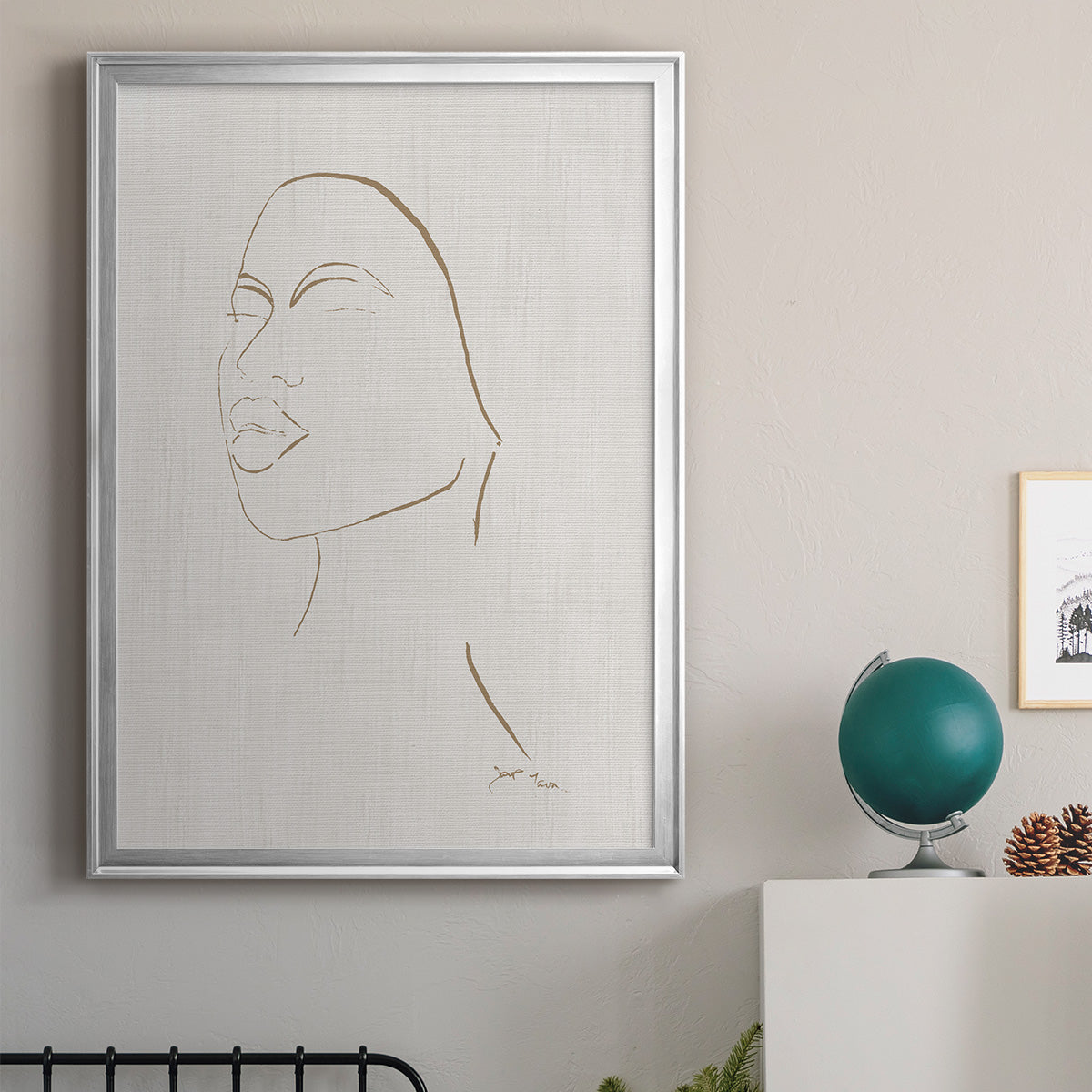 Portrait Sketch II - Modern Framed Canvas Print