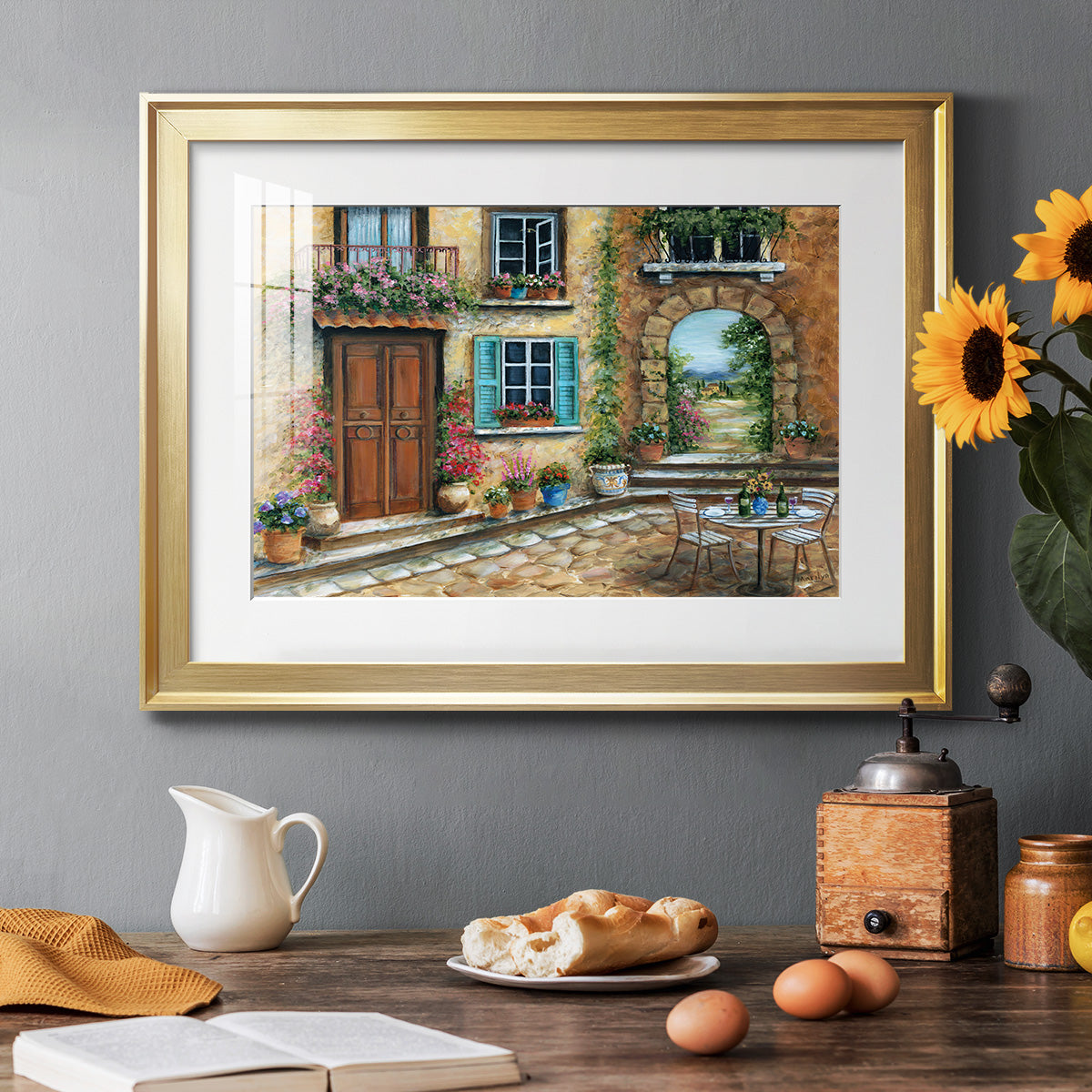 Tuscan Courtyard Premium Framed Print - Ready to Hang