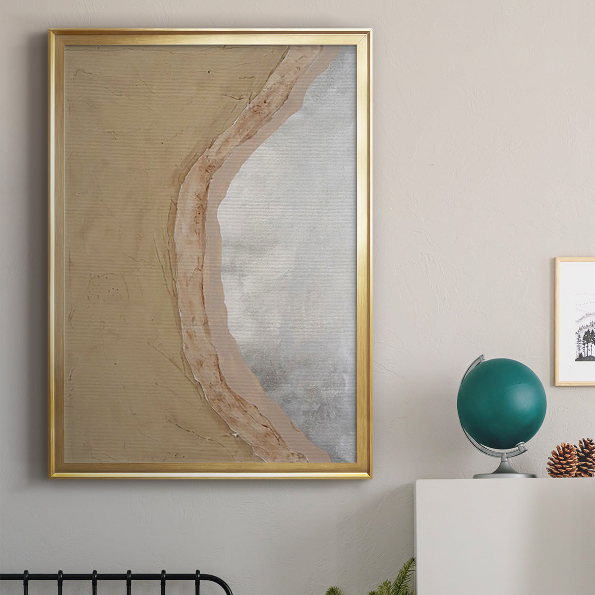 Silver Lake III - Modern Framed Canvas Print