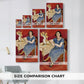 Size comparison chart for canvas art prints, showing multiple size options.
