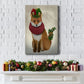 Christmas Holly and Ivy Fox - Gallery Wrapped Canvas