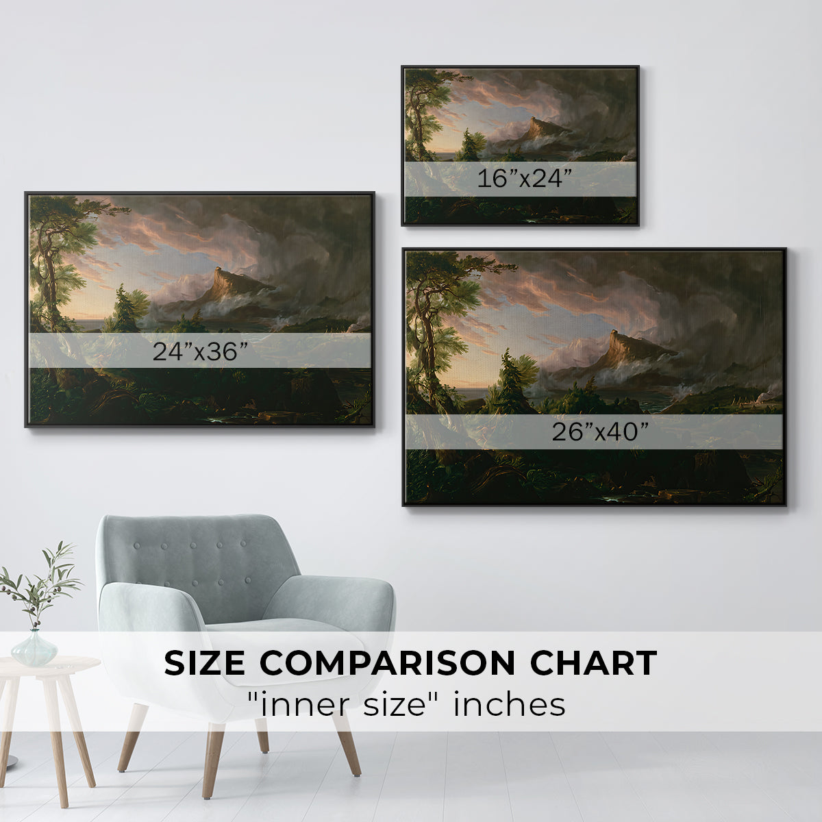The Course of Empire: The Savage State, 1834 - Floater Framed Canvas Print