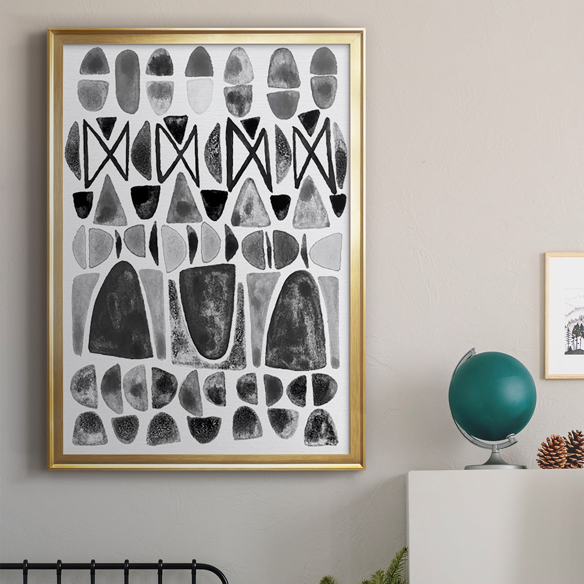 Grey Arches III - Modern Framed Canvas Print