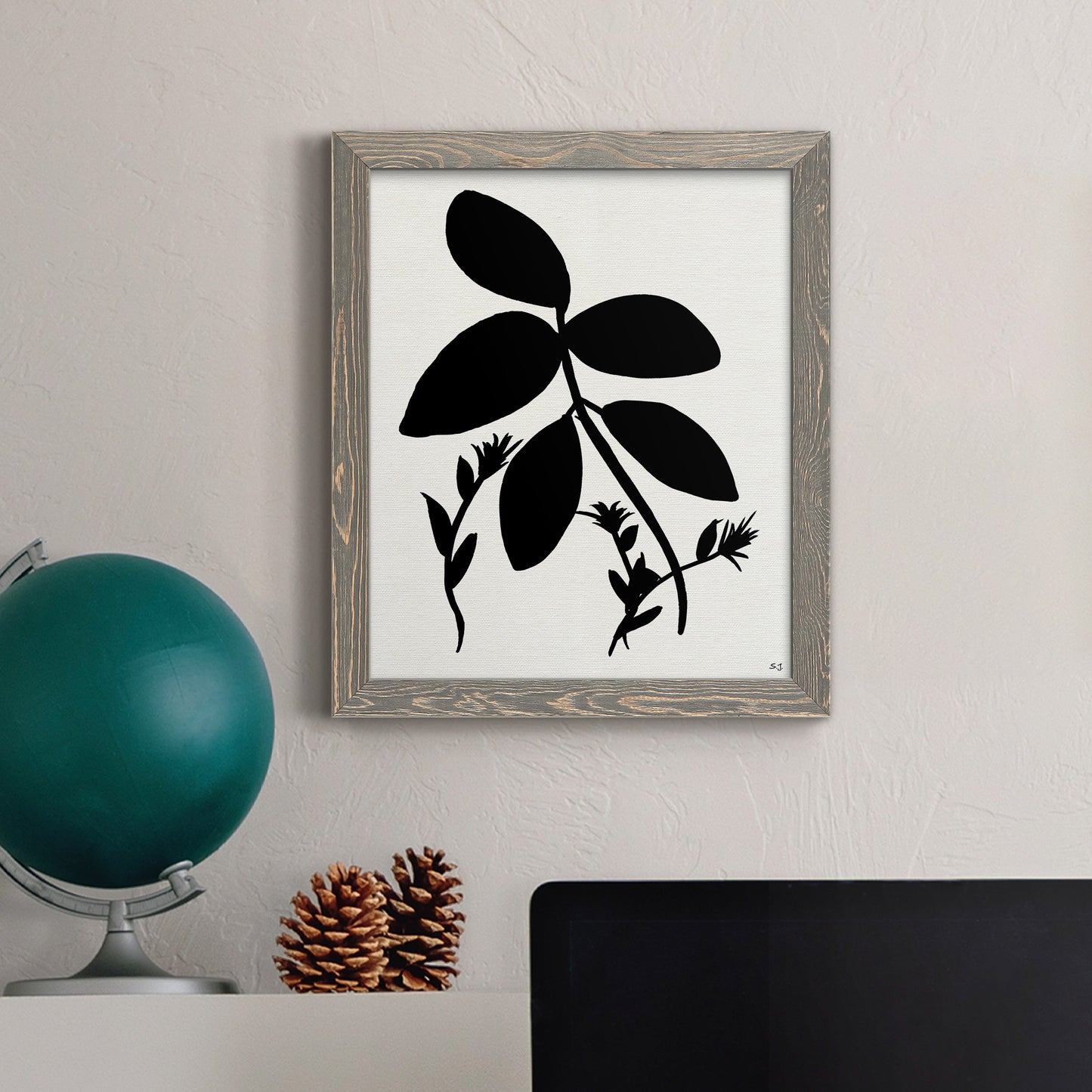 Silhouette Garden II - Premium Canvas Framed in Barnwood - Ready to Hang