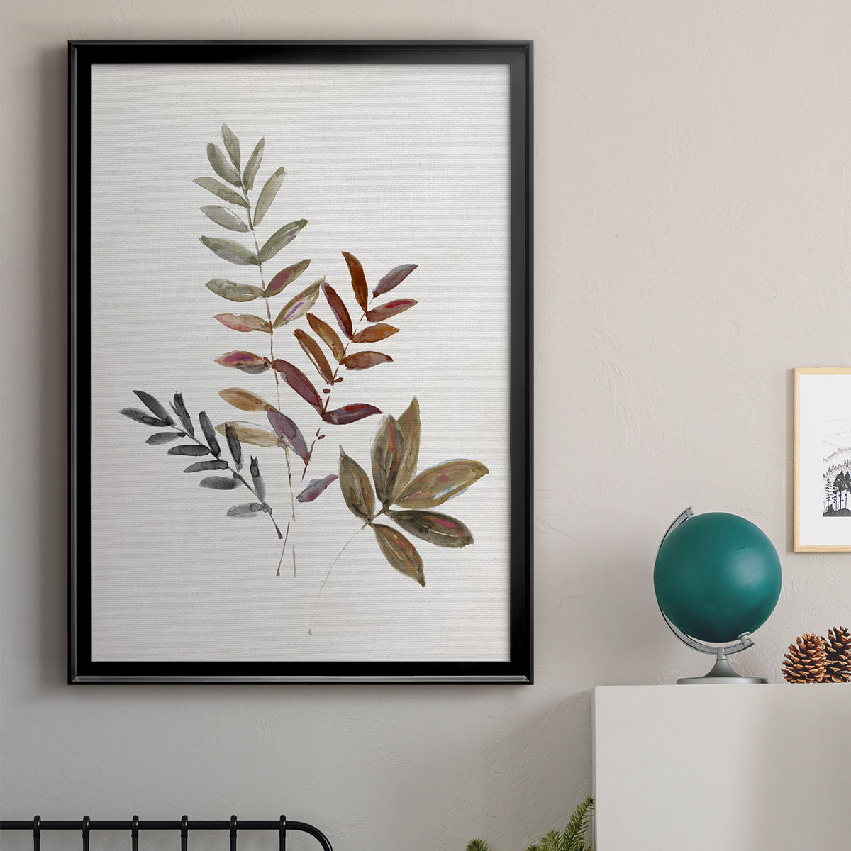 Autumn Leaves III - Modern Framed Canvas Print