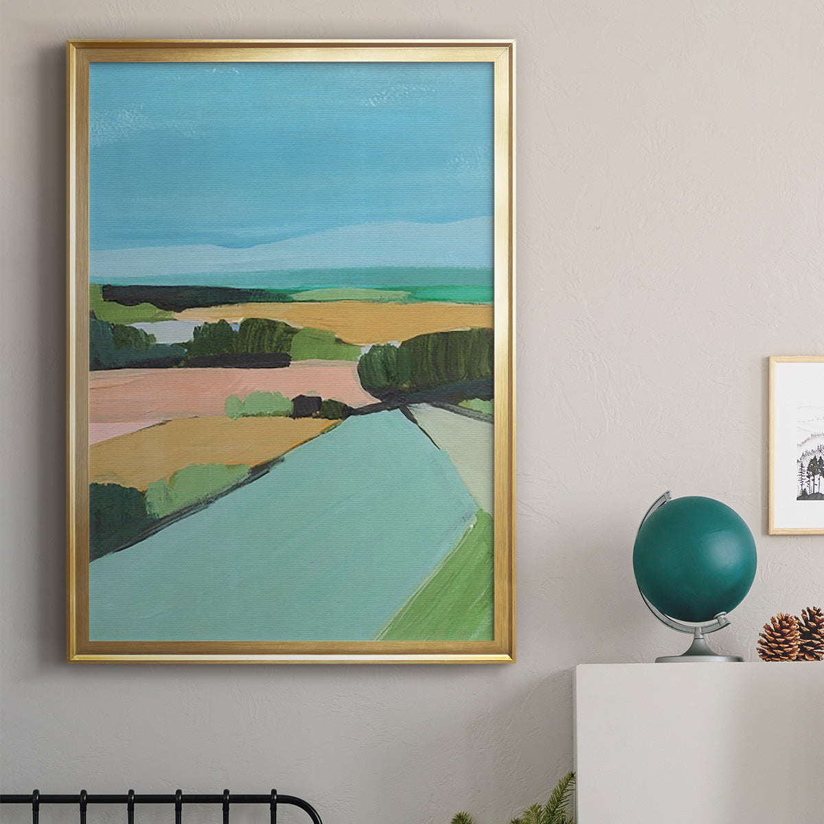 Bright Colored Countryside II - Modern Framed Canvas Print