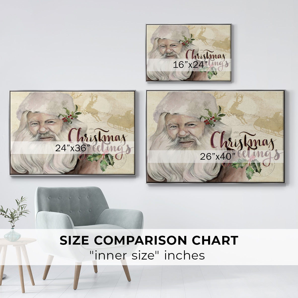 Christmas Greetings Collection A - Floater Framed Canvas Print