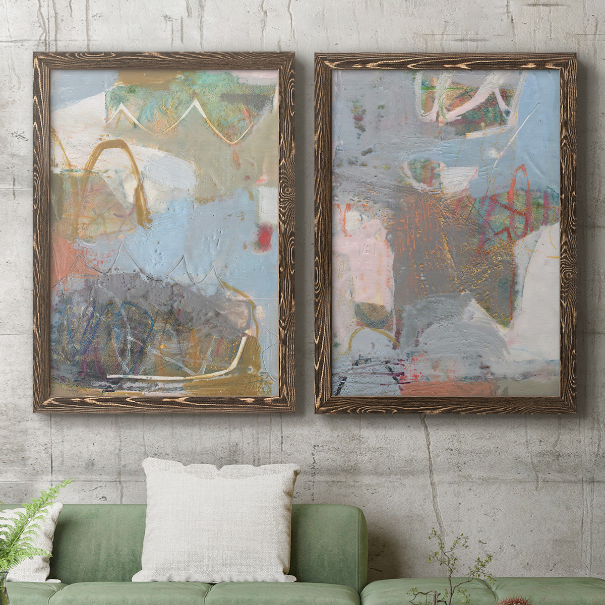 Minim I - Premium Framed Canvas 2 Piece Set - Ready to Hang