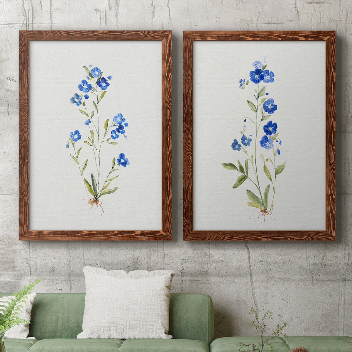 Petite Blue I - Premium Framed Canvas 2 Piece Set - Ready to Hang