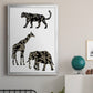 Ornamental Safari Animals III - Modern Framed Canvas Print