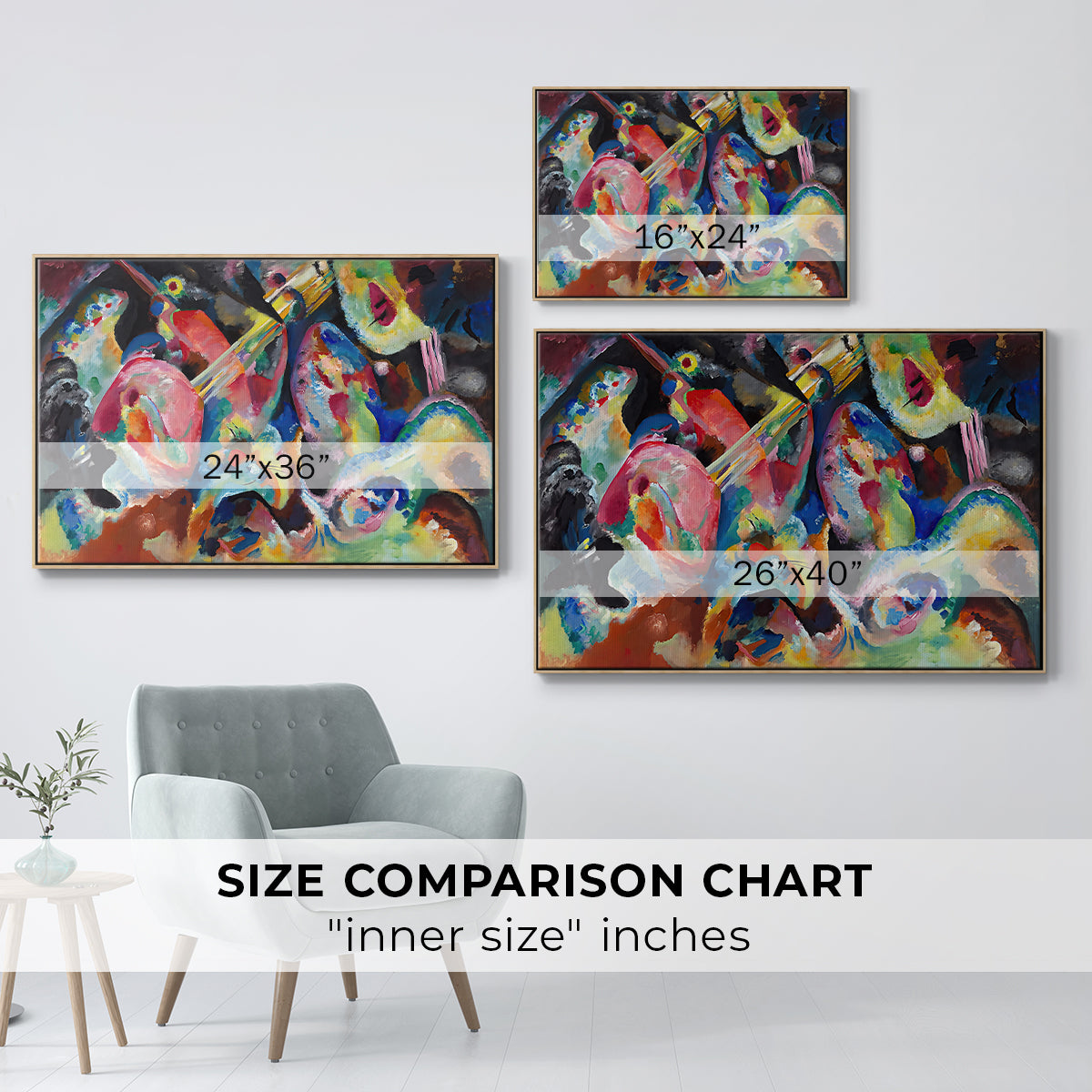 Improvisation. Deluge, 1913 - Floater Framed Canvas Print