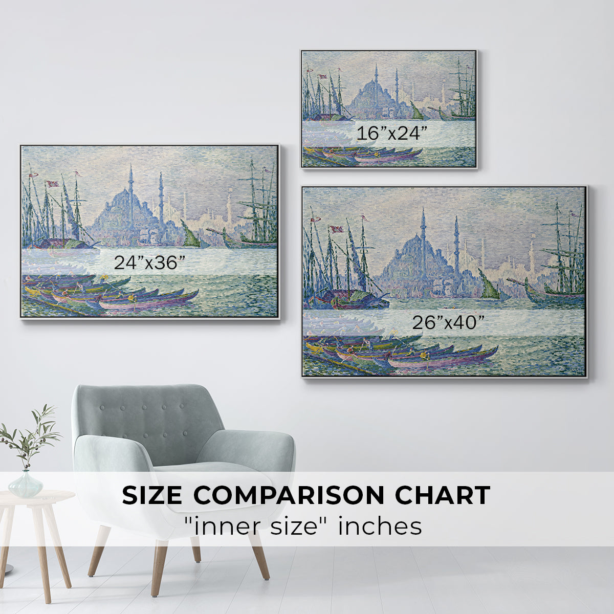 The Golden Horn, Minarets, 1907 - Floater Framed Canvas Print