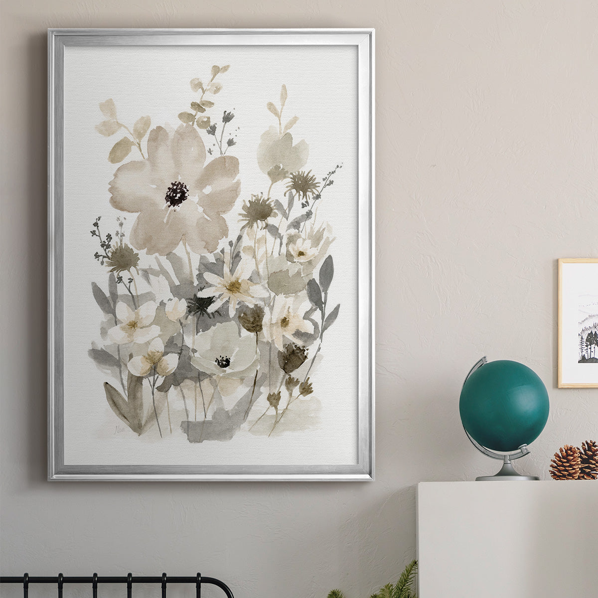 Neutral Nature I - Modern Framed Canvas Print