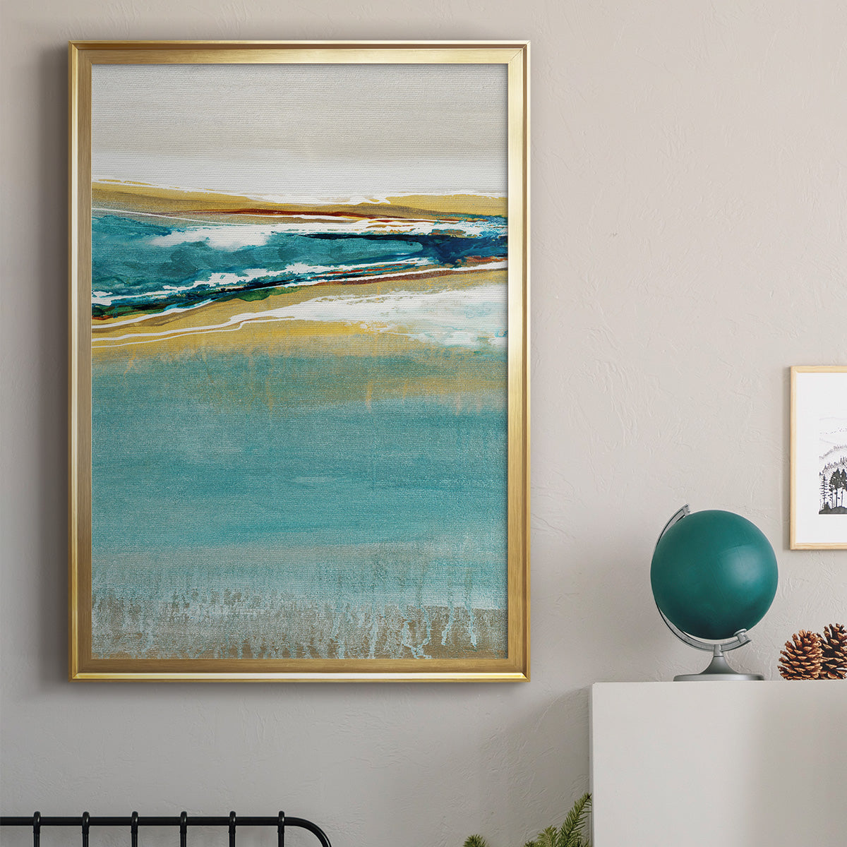 Aqua Quartz V1 - Modern Framed Canvas Print