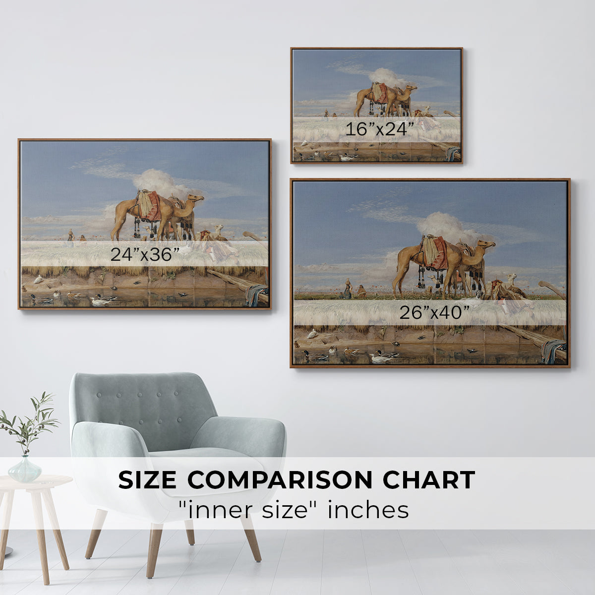 On the Banks of the Nile, Upper Egypt, 1876 - Floater Framed Canvas Print