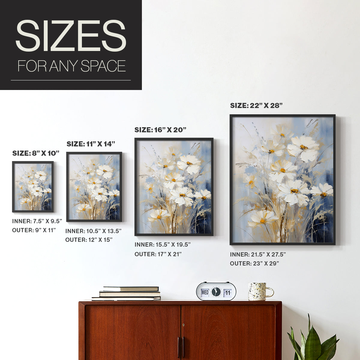 Floral Study Series XCV - Restickable Framed Art Set