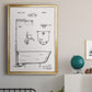 Vintage Bath I - Modern Framed Canvas Print