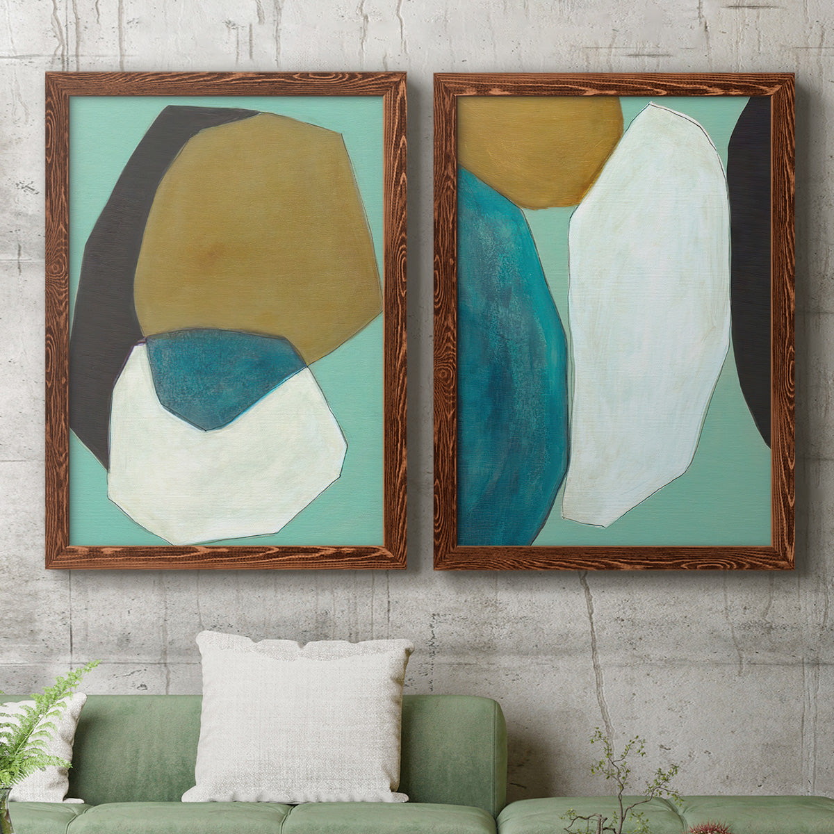 Boulder I - Premium Framed Canvas 2 Piece Set - Ready to Hang