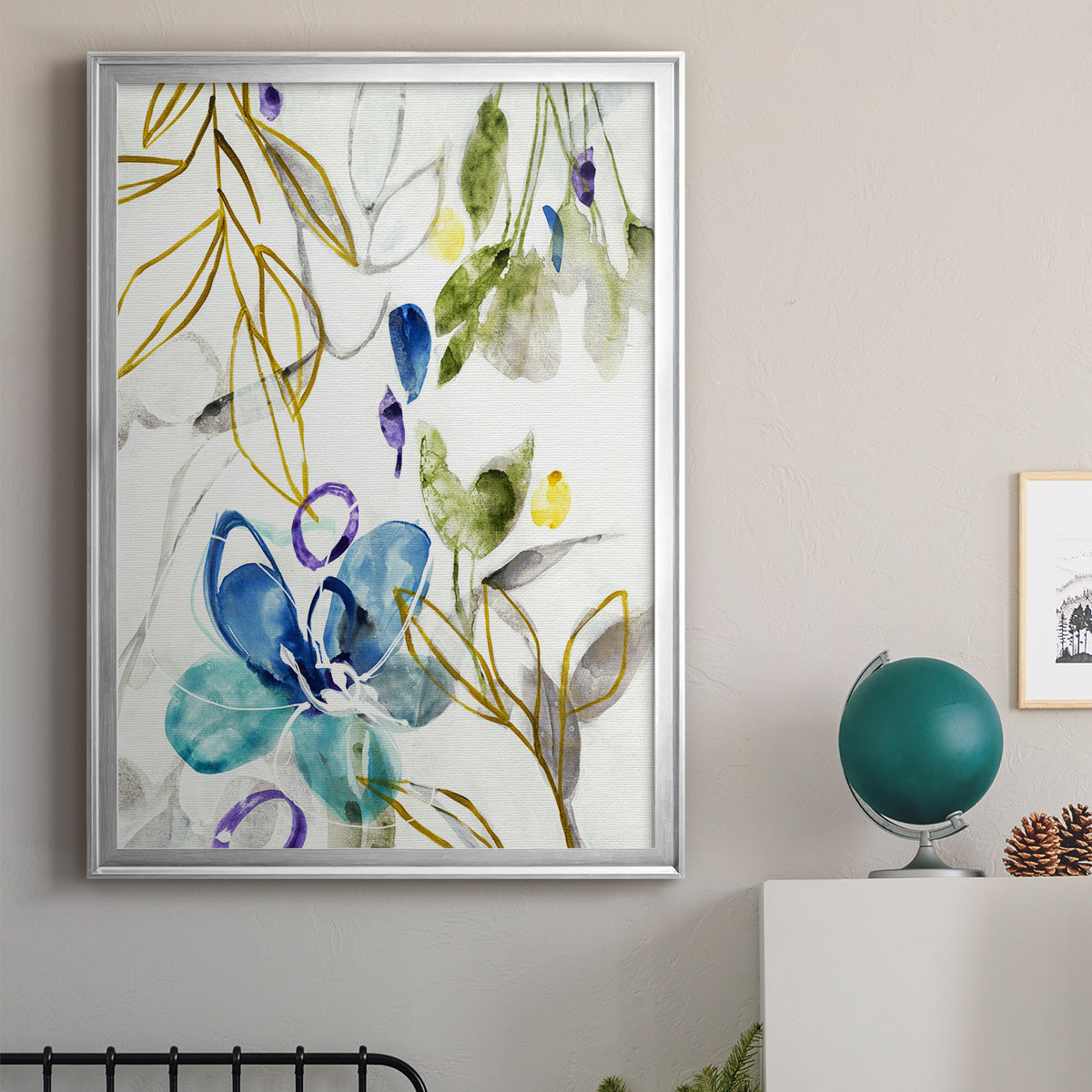 On A Whim I - Modern Framed Canvas Print