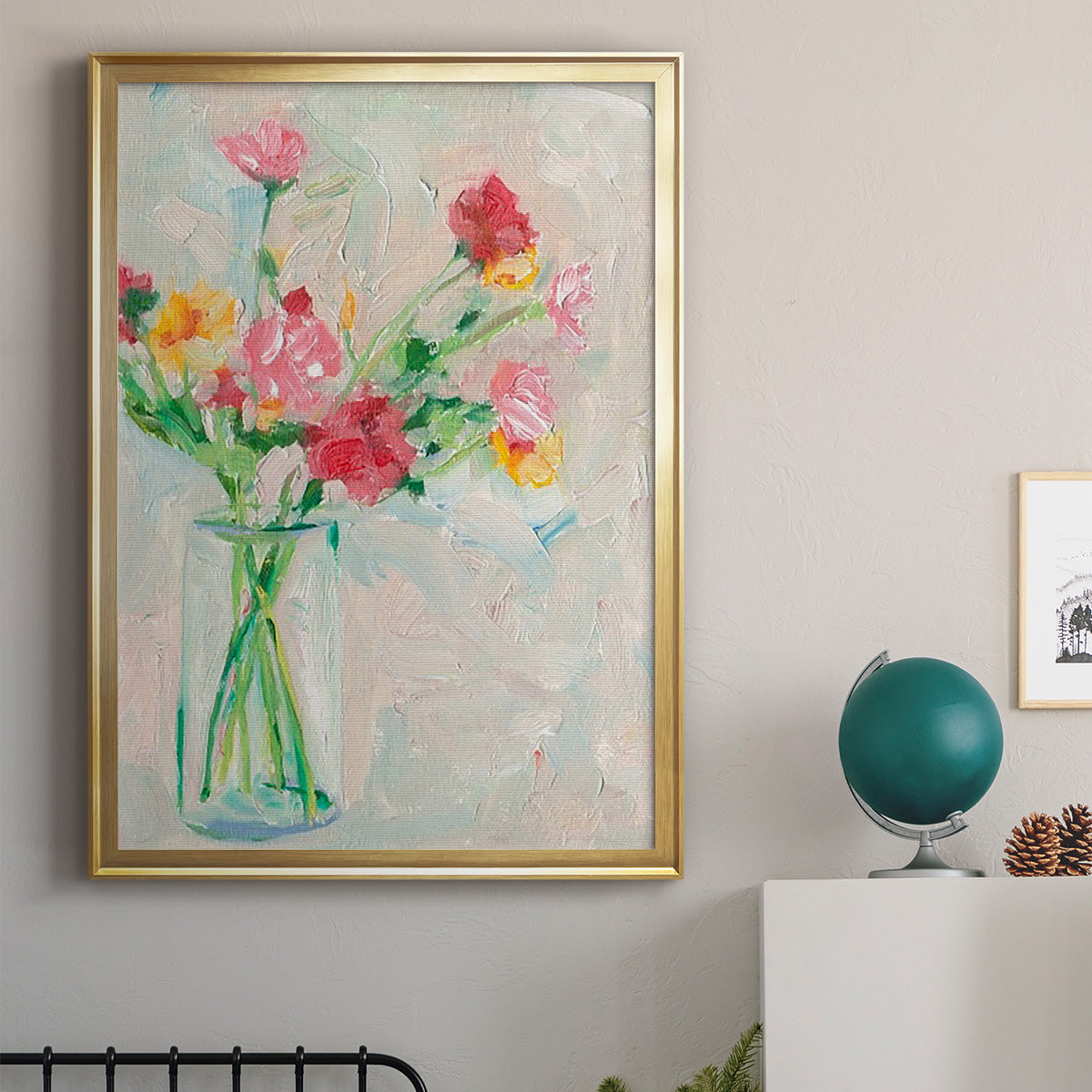 Painterly Soft Bouquet I - Modern Framed Canvas Print