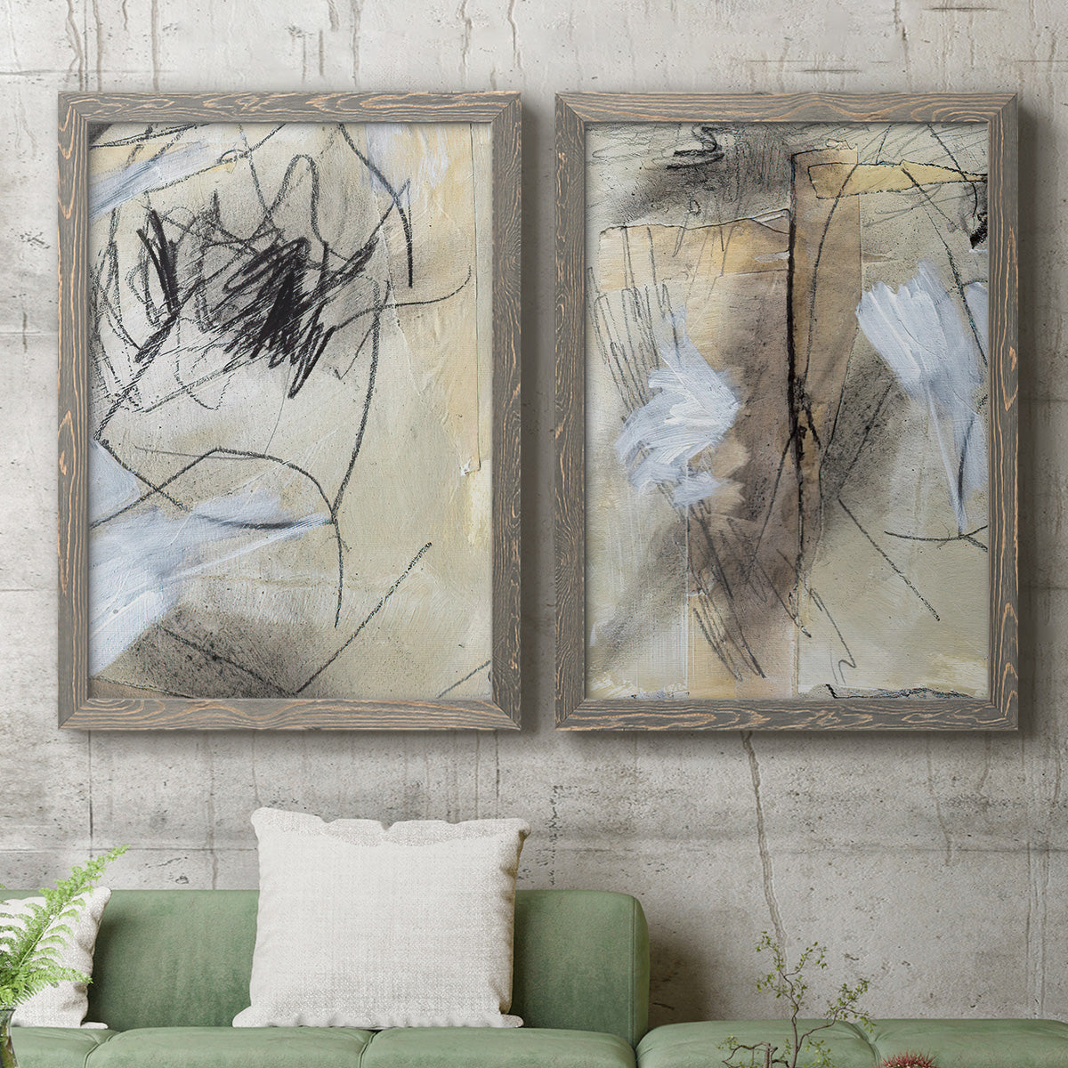 Masked Notes VII - Premium Framed Canvas 2 Piece Set - Ready to Hang