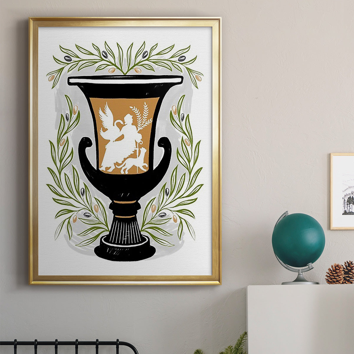 Greek Vases I - Modern Framed Canvas Print