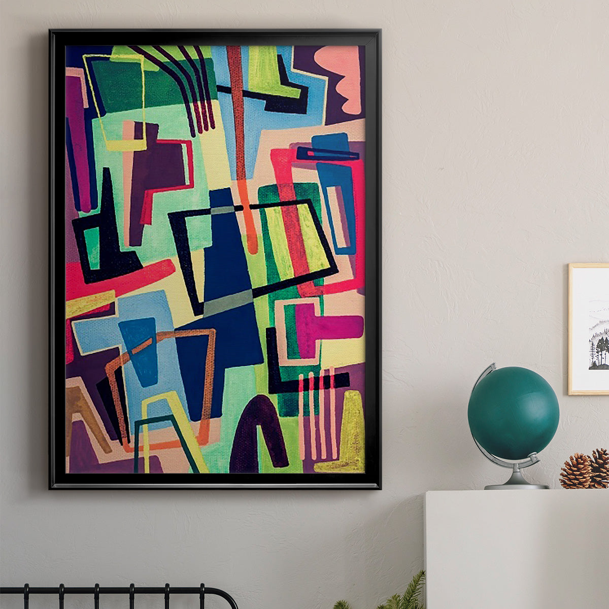 Connected Colors II - Modern Framed Canvas Print