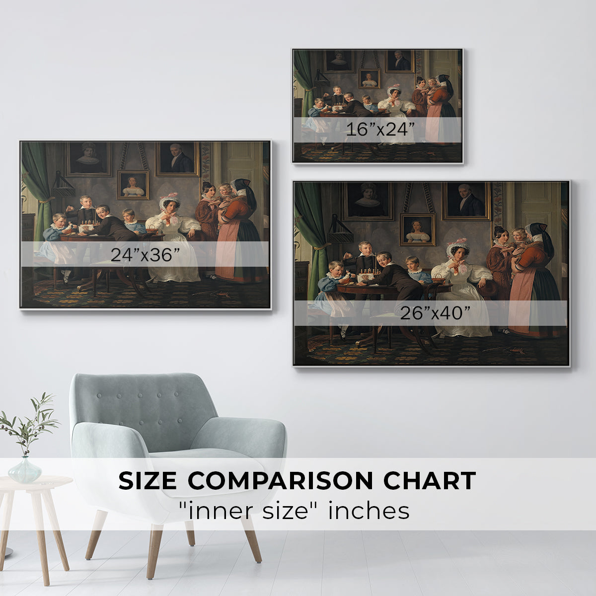 The Waagepetersen Family, 1836 - Floater Framed Canvas Print