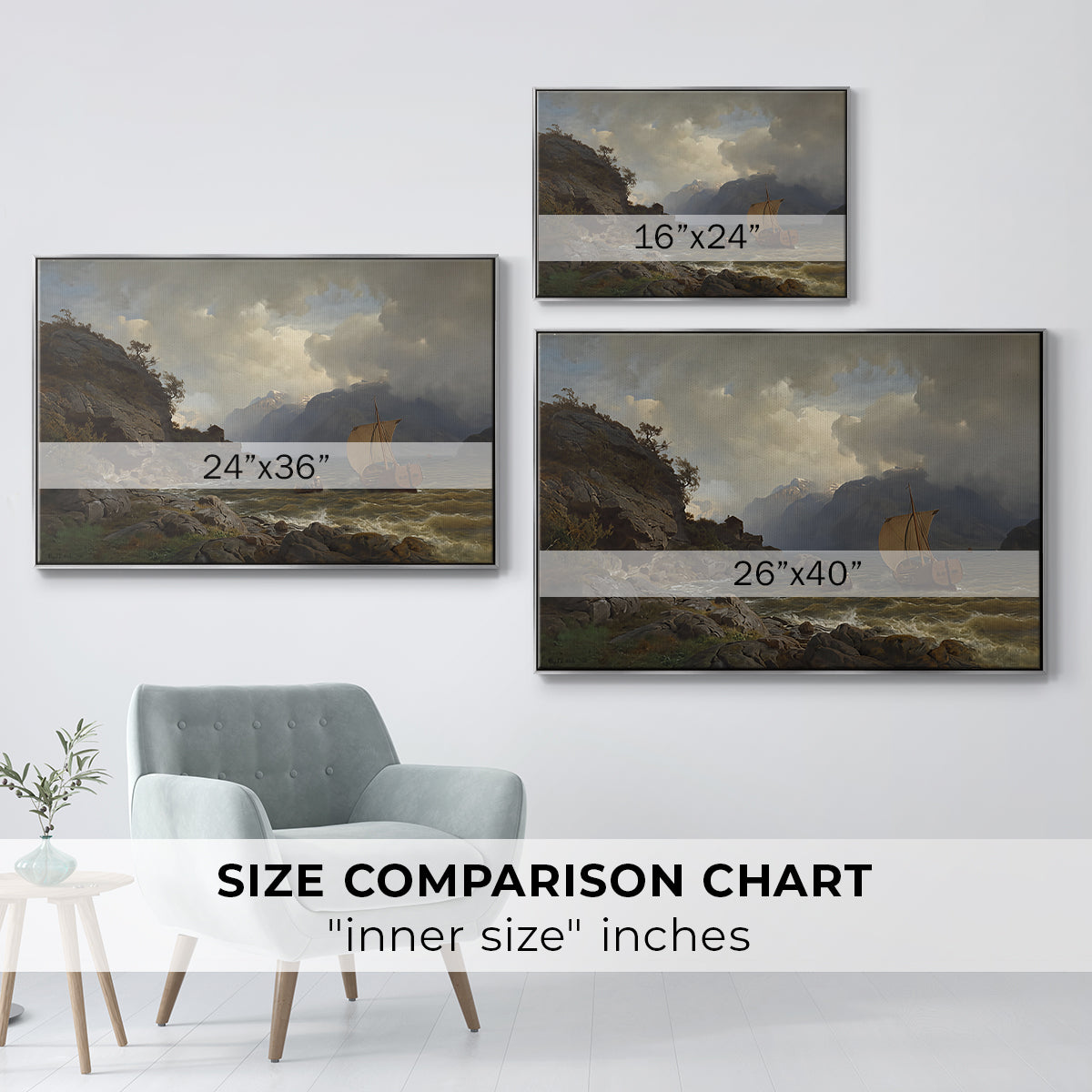 From the Western Coast of Norway, 1862 - Floater Framed Canvas Print