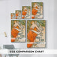 Size comparison chart for canvas art prints, showing multiple size options.