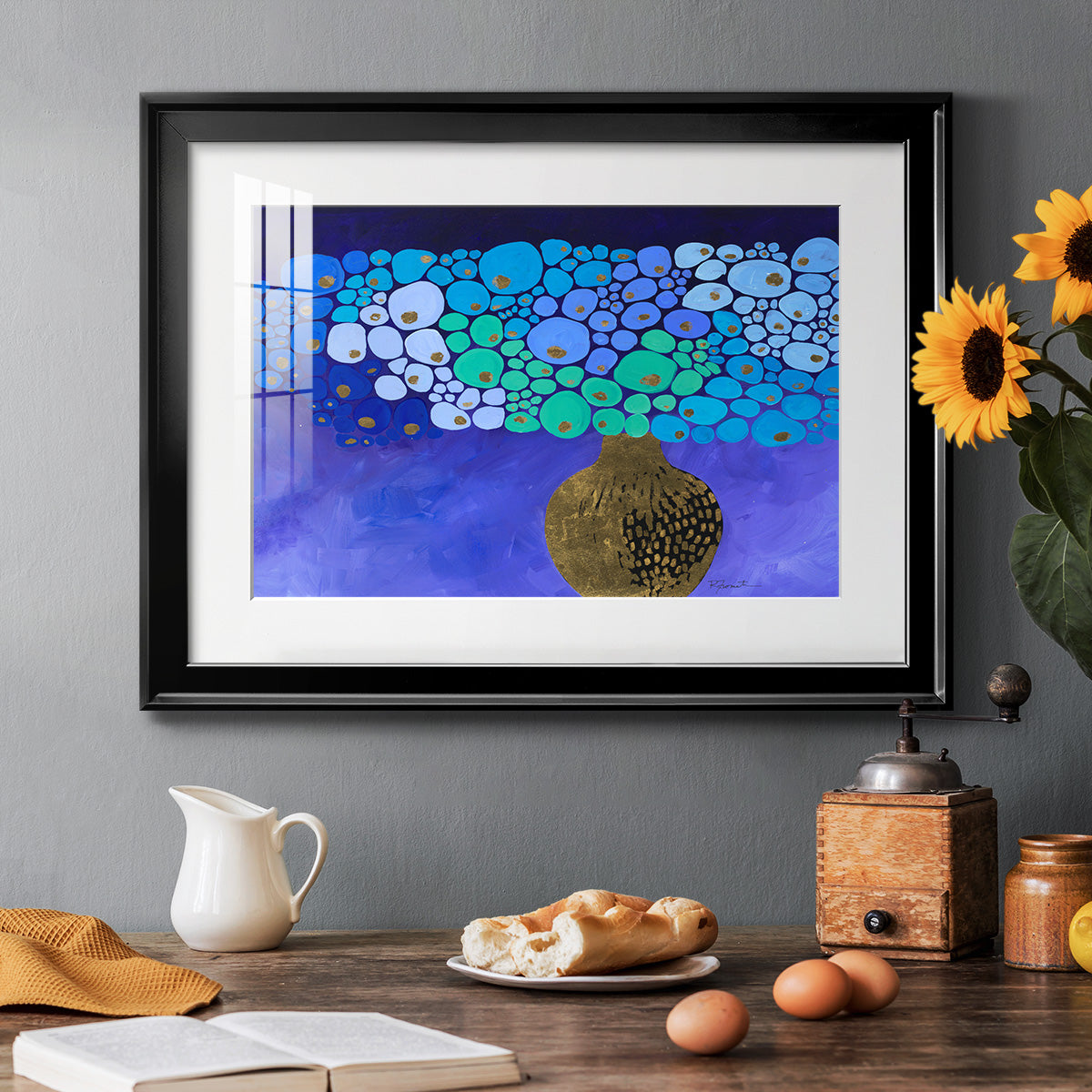 Blue Poppies II - Modern Framed Art Print