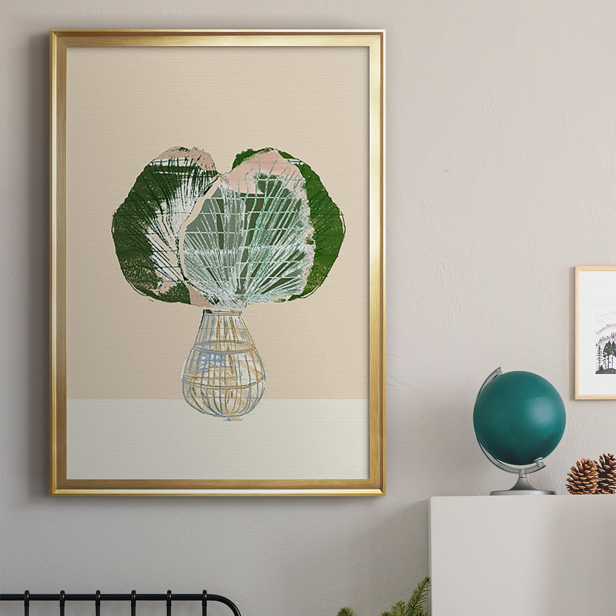 Woven Tropical Leaf I - Modern Framed Canvas Print