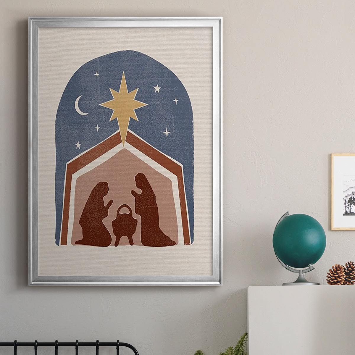 Boho Nativity I - Modern Framed Canvas Print