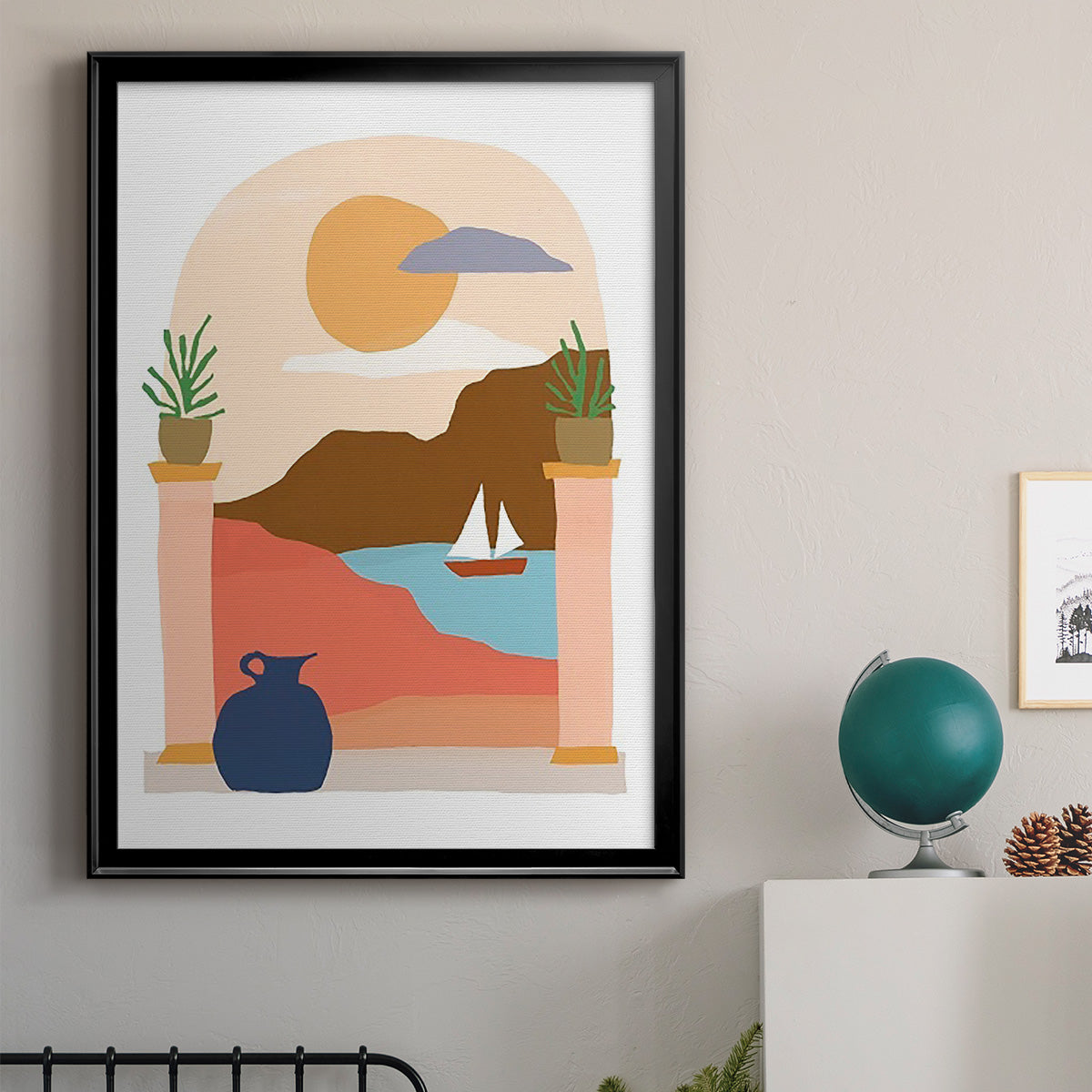 Paper Scene III - Modern Framed Canvas Print