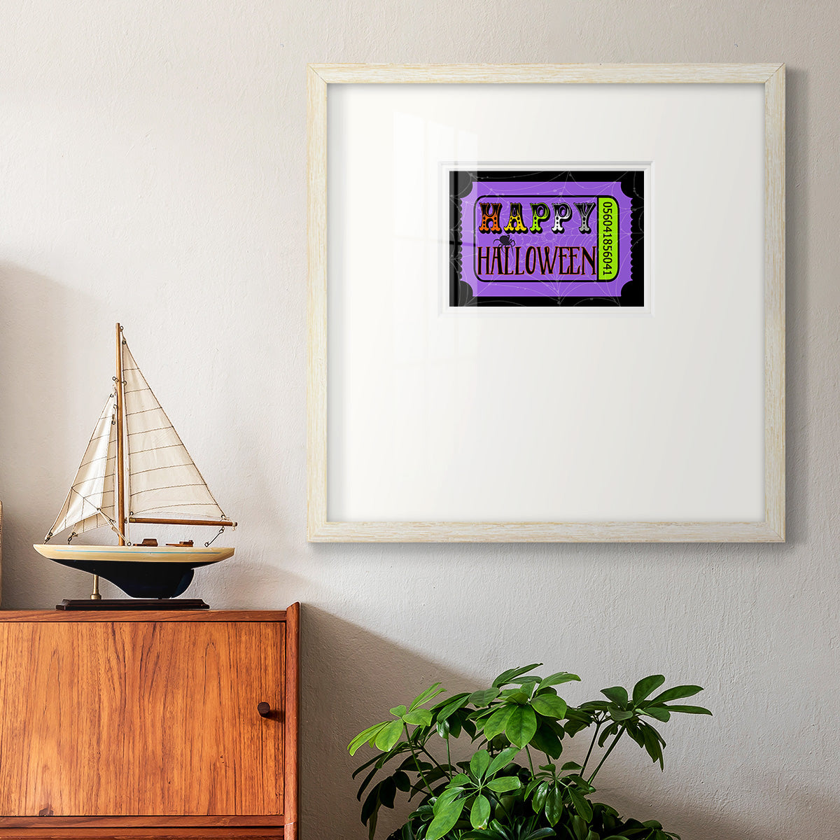 Happy Halloween Ticket Premium Framed Print Double Matboard