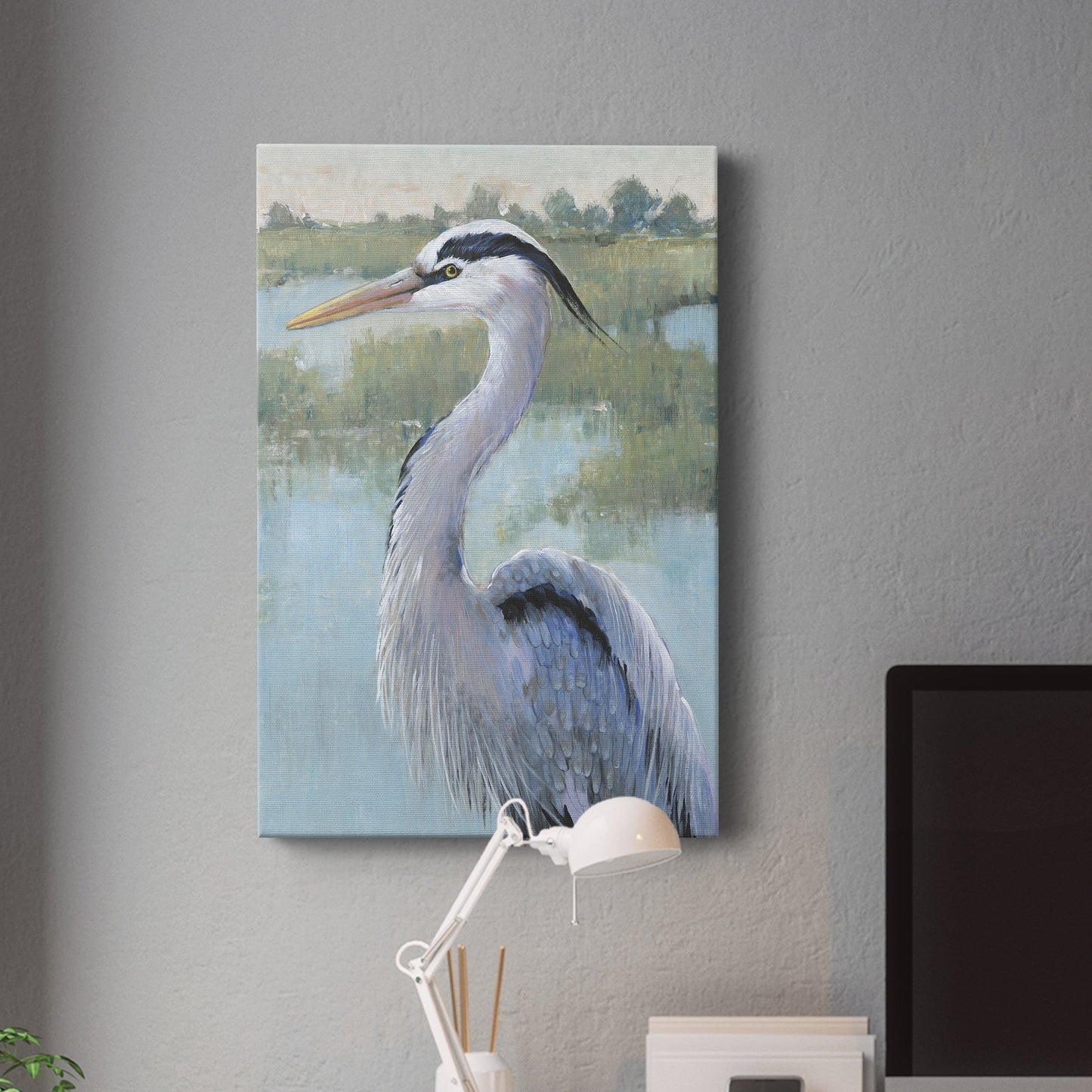 Blue Heron Portrait I Premium Gallery Wrapped Canvas - Ready to Hang