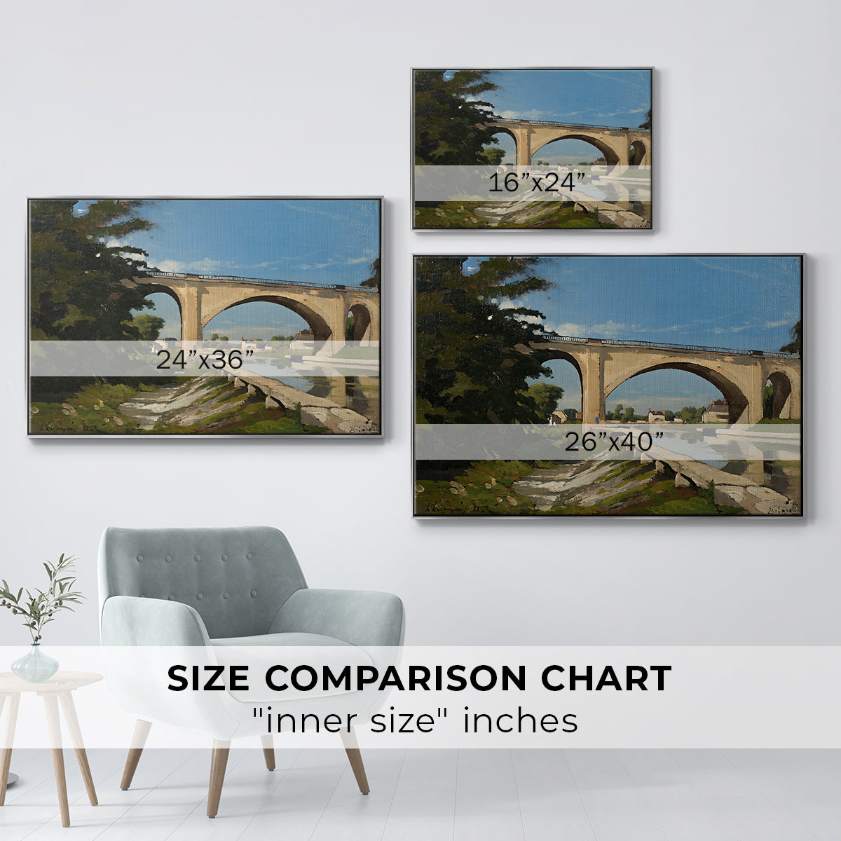 The Railroad Bridge at Briare, 1888 - Floater Framed Canvas Print