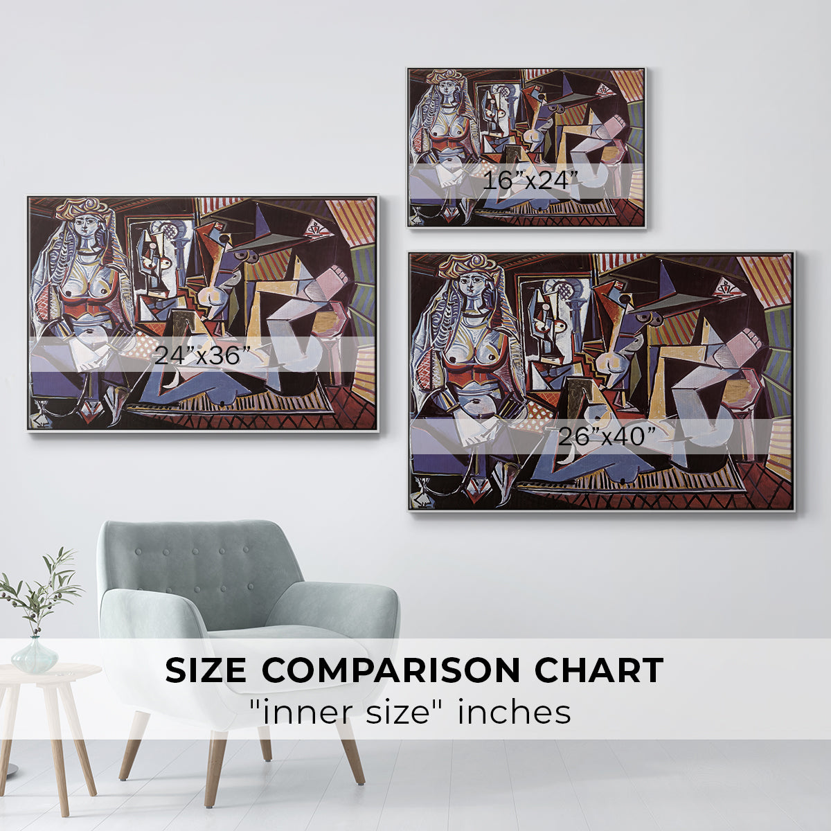 Women of Algiers (Version O), 1955 - Floater Framed Canvas Print