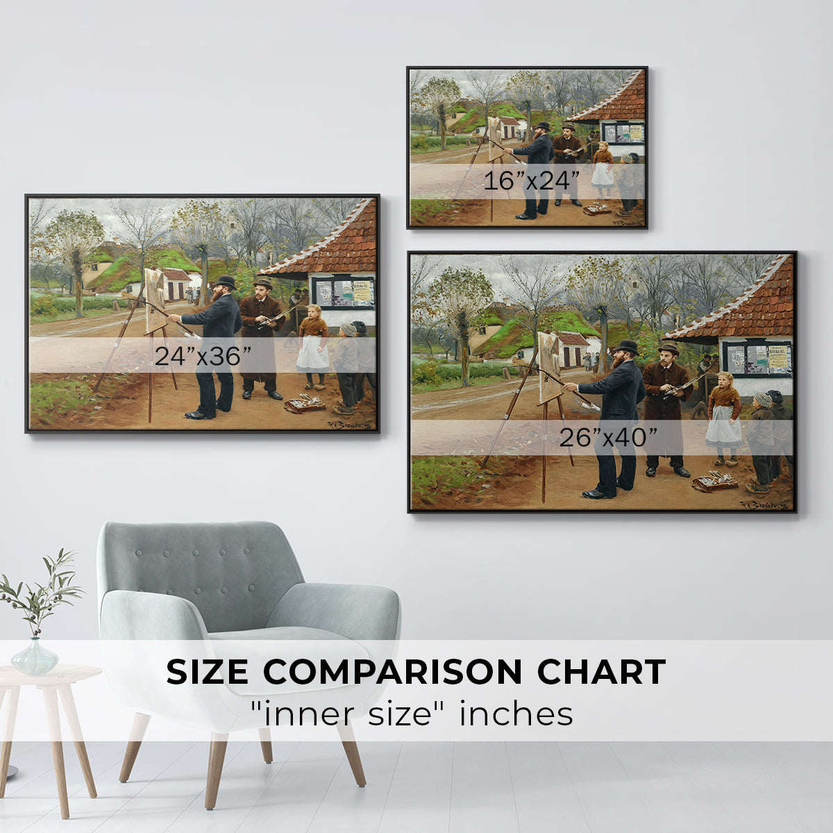 L. A. Ring Painting near Aasum Smithy, 1893 - Floater Framed Canvas Print