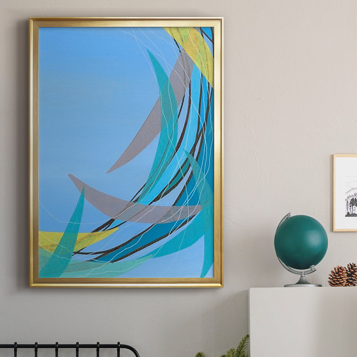 Circulating Flow II - Modern Framed Canvas Print