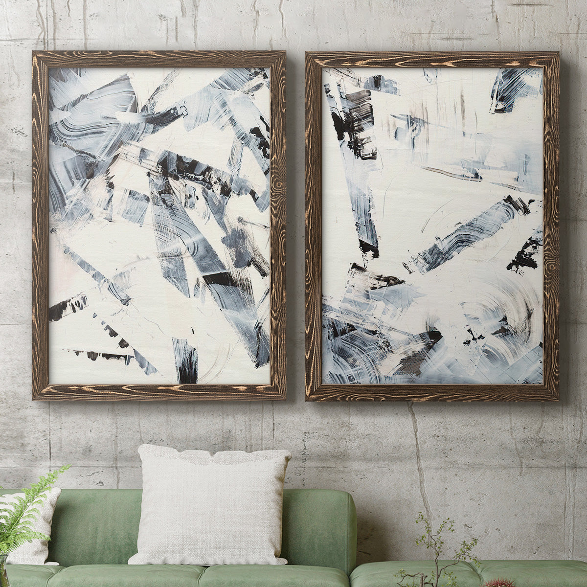 Fractured Ice I - Premium Framed Canvas 2 Piece Set - Ready to Hang