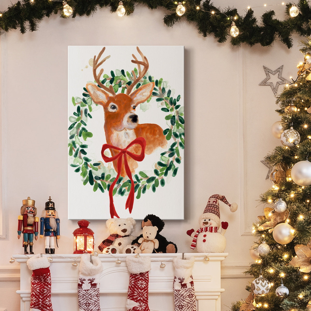 Woodland Holiday Collection B Premium Gallery Wrapped Canvas - Ready to Hang