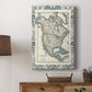 Bordered Map of North America Premium Gallery Wrapped Canvas - Ready to Hang