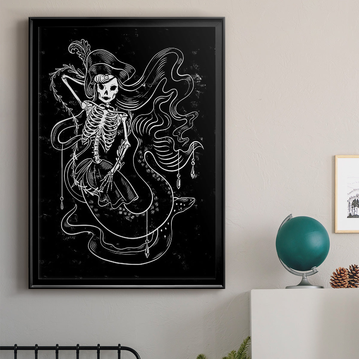 Pirate Mermaids II - Modern Framed Canvas Print